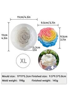 1件/2件/4件3D牡丹花蜡烛硅胶模具，手工皂，玫瑰蛋糕装饰烘焙工具 - 無色 - 查看 17