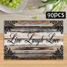 1/4/6pcs Autumn Series Vintage Lace Wood Grain Pattern Printed Placemats, Heat-Resistant Table Mats For Home Kitchen/Dining Table Protection, Kitchen Party Scene Decoration - Multicolor - View 16