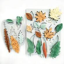 2PCS Leaf Silicone Molds, Tree Leaves Shape Mold, Resin Plaster Polymer Clay Soap Mold, Christmas Decorating Tool - A - View 9