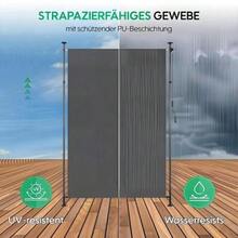 Vertical Outdoor Awning With Clamp Mounting, Retractable, No-Drill Installation, Privacy And Wind Protection For Balcony And Terrace, Weatherproof, Anthracite, With Hand Crank - Dark Grey - View 2