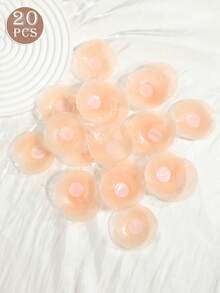 Women's Silicone Boxed Nipple Covers, Invisible Breast Pads, Strapless Bra, Adhesive Bra, Women's Lingerie, Invisible Bra, Washable And Reusable - Apricot - View 9