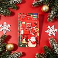 Penghapus Berbentuk Santa Claus, Alat Tulis Siswa, Hadiah Kecil untuk Penghargaan Belajar, Alat Tulis Hadiah Natal - A - View 7