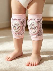 2pcs/Set One Size Baby Toddler Cartoon Elbow & Knee Pads 2-In-1 Protective Covers, Creative Cute Rabbit Print Series, Multi-Color Options, Dual-Use Knee Pads For Crawling, Playing, Walking Practice, Suitable For All Seasons - Pink - View 14