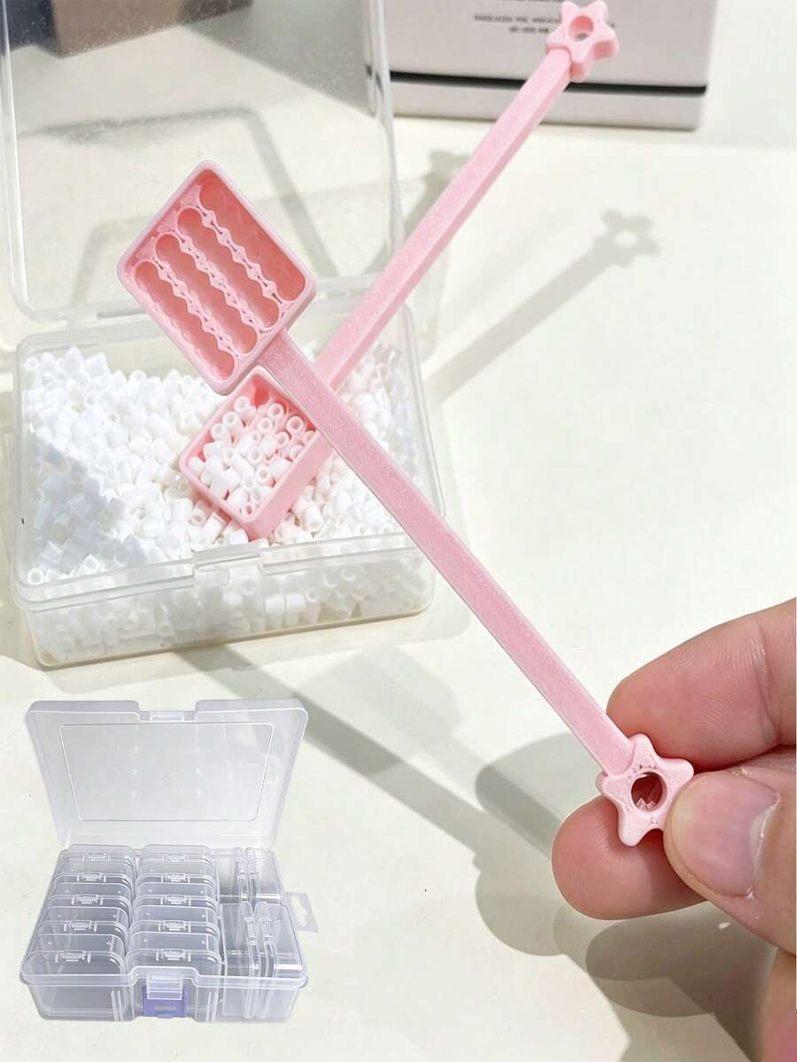 Perler Bead Tool Kit With Bead Spoon And Compartmentalized Storage Box, For Quick Bead Sorting And Organization, Perfect For DIY Crafts, Students, And Halloween/Christmas Gift Accessories. - Multicolor - View 1