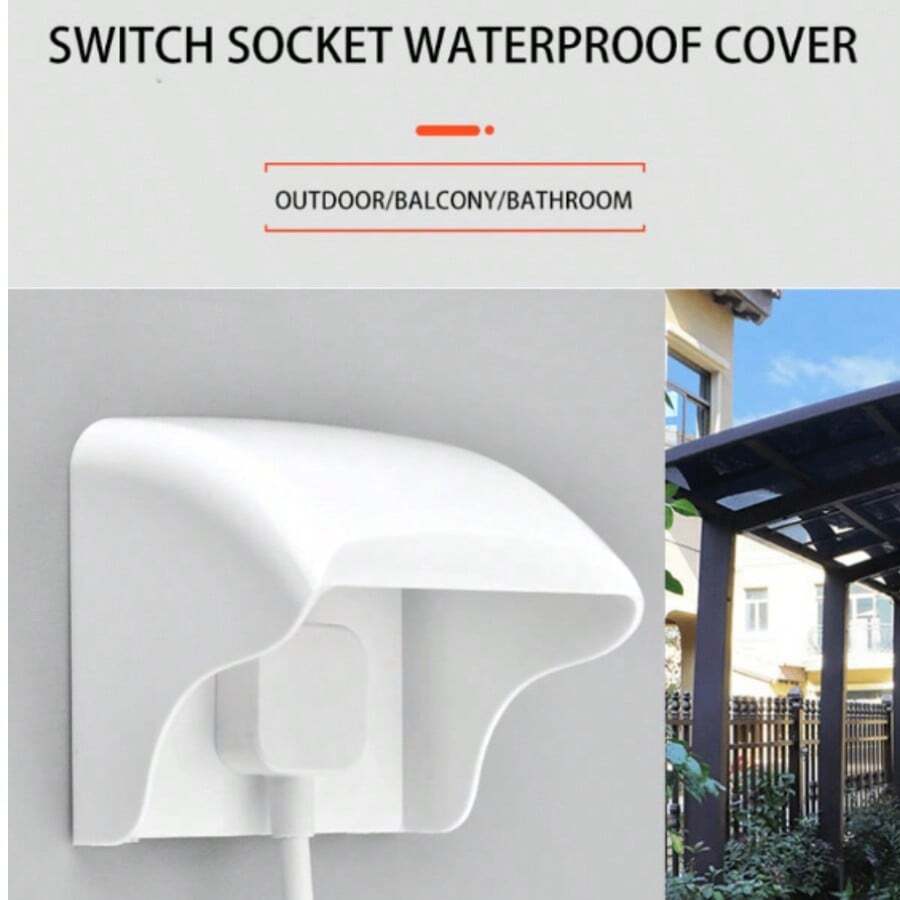 3pcs Outdoor Wall Waterproof Switch Box 86 Outdoor Socket Cover Box PC Plastic Rain-Proof Box White Surface Protection Box - White - View 1