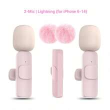 HITOZON Wireless Lavalier Lapel Microphone For Smartphone, Plug‑And‑Play Clip‑On Mic With Noise Reduction, Ideal For Vlogging, Live Streaming, Podcasting, Interviews & Teaching - Pink - View 10