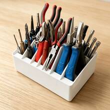 Multi-Slot Pliers Storage Rack, Desktop Hand Tool Organizer Tray, Garage Drawer Electrician Jewelry DIY Hardware Organizer Stand, Non-Slip Workbench Needle Nose Pliers Diagonal Pliers Holder - Multicolor - View 1