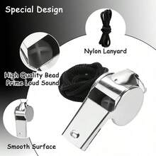 1pc/3pcs/5pcs Durable Metal Whistle, Crisp And Loud Sound, No-Ball Design, Suitable For Sports, Coaching And Outdoor Adventure, Stainless Steel Material, Polished Surface, High Sound Quality - Multiple Styles - View 8