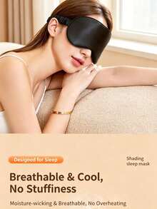 1pc Soft Satin Blackout Sleep Mask, Zero Pressure Full Coverage Breathable Eye Mask, Elastic Strap Design, Portable Light-Blocking Mask, Multiple Macaron Colors Available, Travel Nap, Student Dorm, Airplane Sleep Accessory/Gift - Multicolor - View 4
