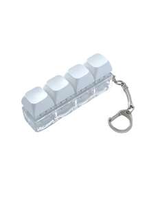 1 Pc Fidget Keyboard Cube Keychain, Simple Colorful Finger Press Stress Relief Keyring, Calming Focus Unzip Pendant, Car Bag Accessory, Party Gift - Multicolor - View 10