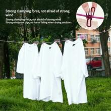 Portable Retractable Clothesline With 12 Strong Clips, Lightweight Foldable Travel Laundry Rope, Space-Saving Adjustable Cord For Indoor/Outdoor Drying, Camping, Apartment, Dorm, Balcony - View 3