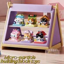 Stackable Cute Animal Micro Particle Building Blocks With Dust Cover, DIY Assembly Educational Toy, Stackable Storage Shell, Creative Handmade Stress Relief Desktop Ornament, Suitable For Birthday, Halloween, Christmas Gifts, Back To School Home Leisure Craft, Festival Commemoration - Multicolor - View 6