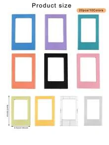 20er Pack Kühlschrank Magnetischer Fotorahmen 3 Zoll Kühlschrank Farbiger Fotorahmen Magnet Album für Mini Fotopapier - 20Pcs - Übersicht 11