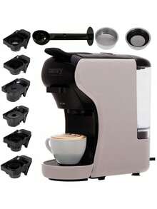 CAMRY Multi-Capsule Coffee Machine, Capsule Espresso Maker, Pod Coffee Machine - 1450W (Max 3000W), 0.6L Water Tank, Black Mocca - EU E Type Plug(220-240V) - View 6