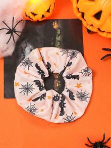 Halloween Elastic Fabric Printed Large Scrunchie Hair Accessory - Multicolor - View 26