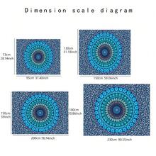 Hippie Bohemian Peacock Mandala Tapestry Wall Hanging Bedding - Blue Mandala - View 3