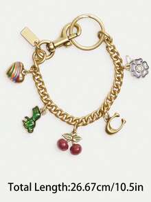 1/2pcs Cherry Strawberry Bag Charm, Women's Bag Chain Accessory, Cherry Crossbody Bag Pendant - Multicolor - View 8