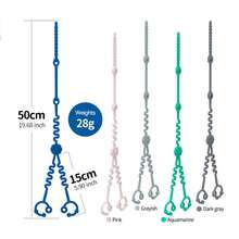 2pcs Silicone Multi-Function Lanyard, Dual-Head Adjustable Baby Stroller-Toy Lanyard, Suitable For Strollers, High Chairs, Car Seats - Multicolor - View 2