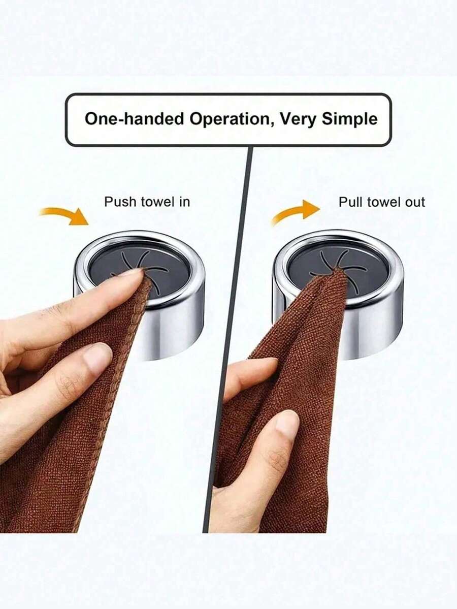 3pcs Kitchen Towel Rack, Self-Adhesive Wall-Mounted Cloth Hook, Round Wall-Hanging Towel Storage Rack, Suitable For Bathroom, Kitchen, Home, Wall, Cabinet, Garage - Multicolor - View 1