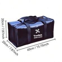 Portable Handheld Zipper Large Capacity Tool Bag, Hardware Storage Organizer, Handheld Tool Case, Zipper Tool Bag, Suitable For Home TV Furniture Repair, Screwdriver Pliers Nuts Bolts Storage - Black - View 7