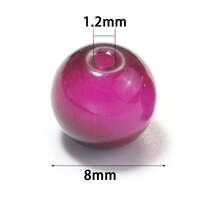 50顆 8mm 仿虎眼石圓珠，光滑表面直孔玻璃珠，多種自然色系，高品質 DIY 珠寶手工材料，適用於手工手鍊、項鍊、串珠工藝與配件 - 仿虎眼石 - 查看 8