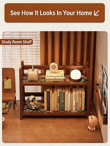 1pc Double Layer Bamboo Perfume Rack Desktop Organizer, Cosmetic Storage Rack, Display Stand, Painted Surface, Luxury Home Decor, Suitable For Kitchen Counter, Entryway, Coffee Corner, Dining Table, Bedroom And Vanity Storage And Organization - Brown - View 8
