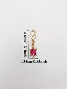 Fashion Mini Set Rhinestone Turtle Keychain Bag Accessory, Premium Turtle Bag Charm, Keychain Pendant, Exquisite Small Shoulder Bag Charm, Phone Charm Car Key Chain And Backpack Charm, School Graduation Gift - Multicolor - View 8