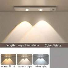 1pc Cat Eye Motion Sensor Cabinet Light USB Rechargeable LED Light Strip Dimmable 3 Color Temperatures Suitable For Kitchen Wardrobe Cabinet Bedroom Hallway - Three Colors Of Light - View 21