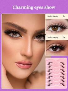 7 Pairs Fox Eye Winged False Eyelashes, Alluring Upturned Cat Eye Makeup, Versatile For Various Looks - View 1
