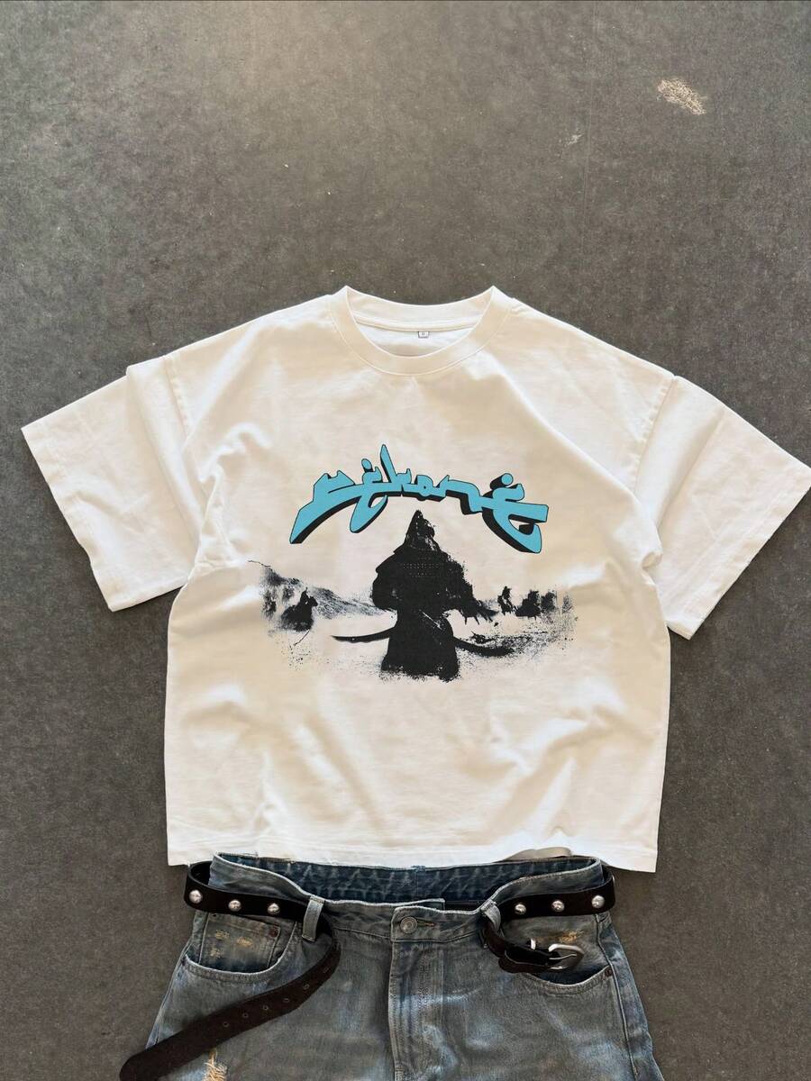 Men's New Fashion Hip-Hop Print T-Shirt - White - View 1