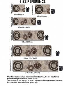 1pc Minimalist Annual Ring Round Nordic Style Floor Mat, 3.5mm Soft Rubber Absorbent & Stain-Resistant, Kitchen Entrance Mat, Bathroom Toilet Mat, Hallway Carpet, Suitable For Kitchen, Bathroom, Laundry Room, Outdoor Garden Door Mat Small Rug - Multicolor - View 3