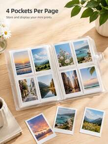 1pc 160-Slot Transparent Photo Album, Can Store Photos, Movie Tickets, Celebrity Cards And Postcards, Also Suitable As An Artistic Scrapbook - A - View 6