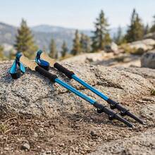 Lightweight Hiking Sticks Hiking Poles Adjustable Trekking Poles - Blue - View 3