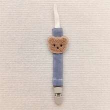 1pc Baby Pacifier Clip Chain Anti-Drop Cartoon Bear Pacifier Chain Baby Teether Anti-Drop Clip Solid Color Fabric Strap Lanyard Anti-Lost Rope - Multicolor - View 11