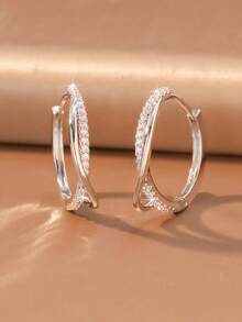 2pcs/Set Luxury Style Ear Cuff Earrings, Women's Earrings Suitable For Daily Commute, Date And Party Wear - Round - View 11