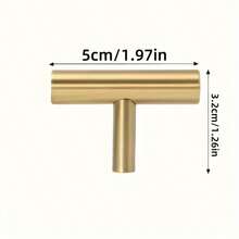 6/12/24pcs Gold T-Shaped Drawer Pulls, Metal Drawer Handles, Suitable For Vanity, Cabinet, Door - Modern Home Decor Hardware, Suitable For Kitchen And Bathroom - Gold - View 2