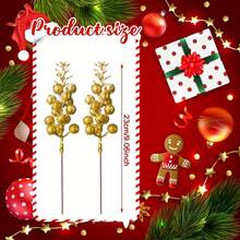 10pcs/Set Shiny Artificial Berry Branches, Reusable Plastic Berries With Glittery Stems, Christmas Tree And Wreath Making Holiday Decor, Suitable For All-Year Holiday Decoration - Multicolor - View 4