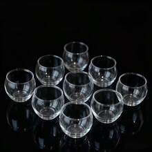 Transparent Round Ball Cup Set, Minimalist Home Tea Cups, Thickened Durable Water Cups, Party Afternoon Tea Atmosphere Small Cups, Multi-Piece Set Suitable For Home And Catering - Clear - View 1