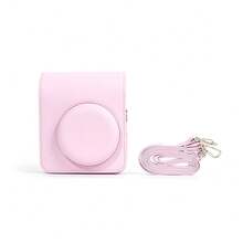 PU Leather Protective Case With Photo Pocket + Adjustable Shoulder Strap, Macaron Color Series Leather Camera Protective Case, Suitable For INstaxMini 11/12/13 Series Camera Protective Shell, Anti-Friction Camera Photography Accessories, Essential For Travel And Outdoor - View 8