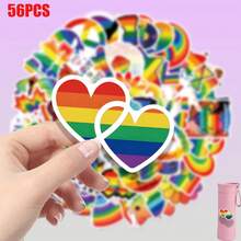 56pcs Rainbow Style Creative Pattern LGBTQ Theme Stickers Suitable For Decorating Laptop Decals, Notebook Cover Stickers, Stickers, Tablet Stickers, Phone, Electronic Product Stickers Decals And Other Smooth Surfaces For Decoration, Gift Wrapping, Or As A Unique Gift For Friends. - 56 Pcs - View 5