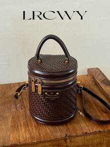 Women's Handheld Bucket Bag, Fashionable Elegant Business Personalized Phone Bag, Crossbody Bag, Coffee Color - Coffee - View 1