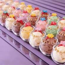 80/40/30/20/10/1pc Transparent Round Dessert Cups, Thickened Pudding Cups, Suitable For Desserts, Ice Cream, Yogurt, Mousse, Jelly, Home Baking Containers, Party, Birthday, Banquet, Afternoon Tea, Gathering, Snack Portioning Small Cups - Clear - View 6