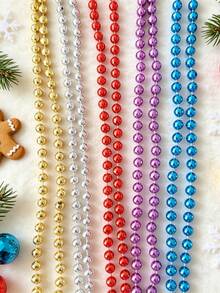 24/5m Christmas Bead Garland, Shiny Metallic Bead Chain String, Xmas Tree Hanging Decor, Bead String Ornament, Suitable For Fireplace Mantel, Wreath, Wedding Table And Indoor Holiday Party Christmas Tree Decoration - Multiple Styles - View 4