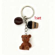 1pc POKOJA LAND Cute Bear Pendant, Coffee Bean Drink Accessory Decoration, Y2K Backpack Charm, Keychain Accessory - Multicolor - View 11