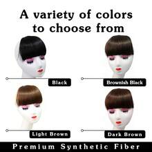 Invisible Thick Straight Bangs, 2-Clip Synthetic Fiber Hair Piece, No Sideburns, Instant Forehead Coverage, Pre-Styled Easy-Clip Bangs, Suitable For Women, No Skill Needed To Create Daily Looks, Halloween Cosplay Styling - Multicolor - View 10