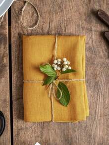 2/6/12Pcs Minimalist Soft Absorbent Yellow Napkins, Modern Table Decor For Restaurant, Home, Party, Festival - Yellow - View 6