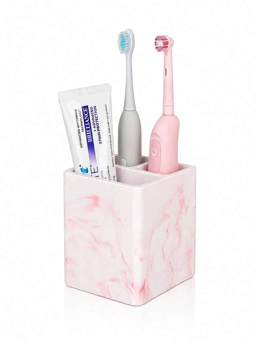 Giá đỡ bàn chải đánh răng bằng silicone, kệ sắp xếp phòng tắm, khay lưu trữ mặt bàn cho bàn chải điện, kem đánh răng, dao cạo, đồ chăm sóc răng miệng & phụ kiện vệ sinh cá nhân - Nhiều màu - Xem 1
