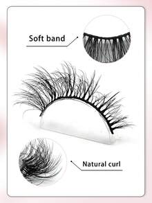 ENCHUW 5 Pairs Full Strip Lashes Natural Soft Wispy Cross False Eyelashes Daily Wear Lashes Strip Lashes,Eyelashes, Fake Lashes - Black - View 3