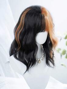 alicegarden 20-Inch Long Synthetic Wig Featuring A Natural Wavy Style In A A Stunning Multicolor. Designed With Bangs , This False Hairpiece Is Perfect For Ms Halloween Cosplay Daily Use, Offering A Natural And Natural Durable Wig Gift For Ladies. No Accessories - Multicolor - View 5