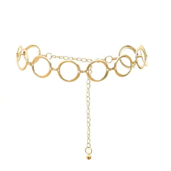 1 stuk multifunctionele O-ring decoratieve tailleketting voor dames, elegante modieuze jurktaillriegel
